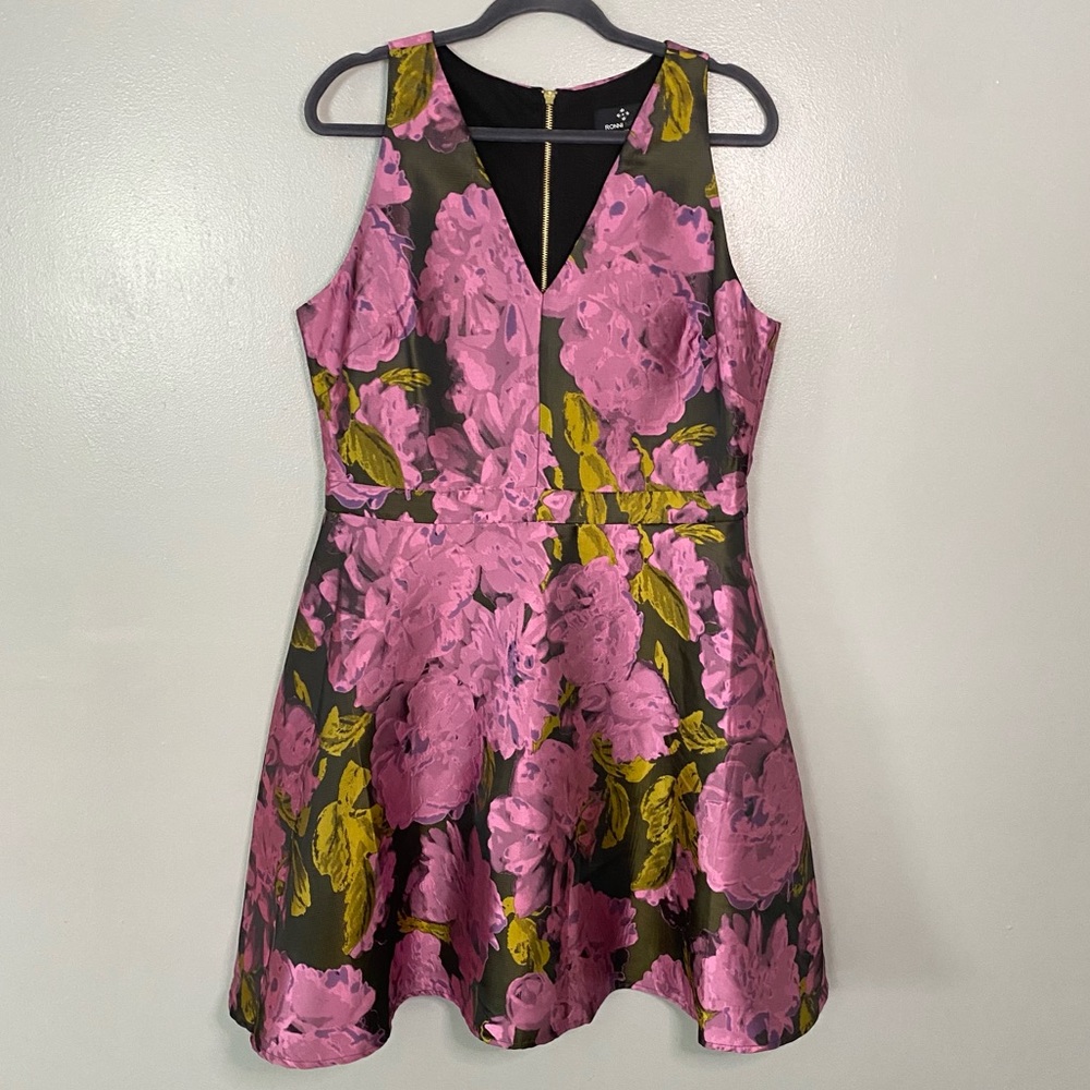 NWT Ronni Nicole Fuchsia Floral Dress